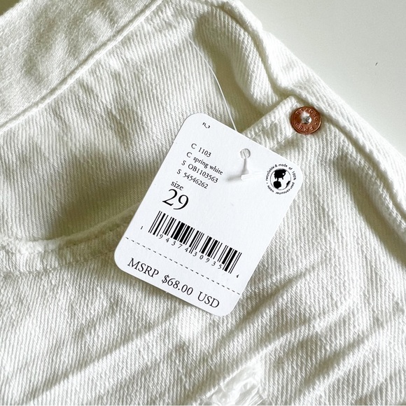 Free People Loving Good Vibrations Denim Cutoff Shorts Spring White 29 NWT - Picture 5 of 12